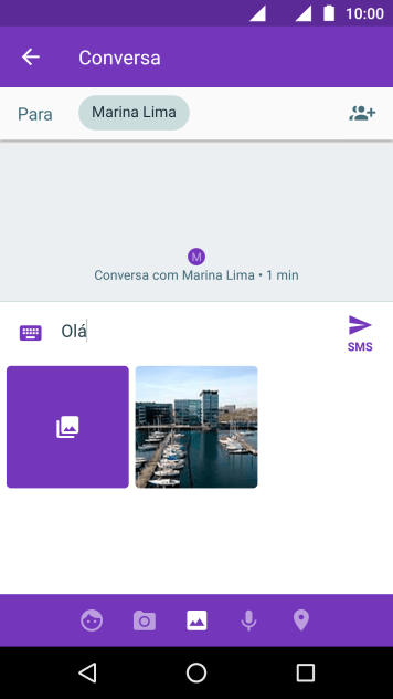 Pressione o ícone de galeria, e navegue até a pasta desejada. Pressione o ícone de galeria, e navegue até a pasta desejada.