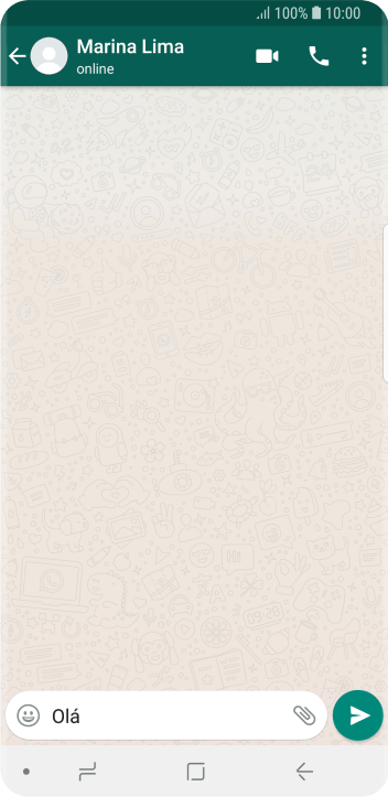 Escreva a mensagem desejada, e pressione o ícone de enviar. Escreva a mensagem desejada, e pressione o ícone de enviar.