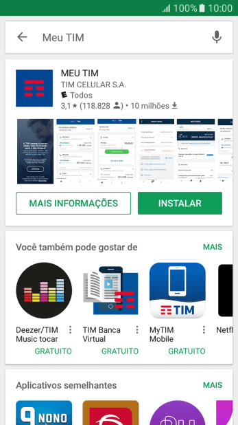 Pressione MEU TIM. Pressione MEU TIM.