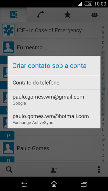 Pressione Contato do telefone. Pressione Contato do telefone.