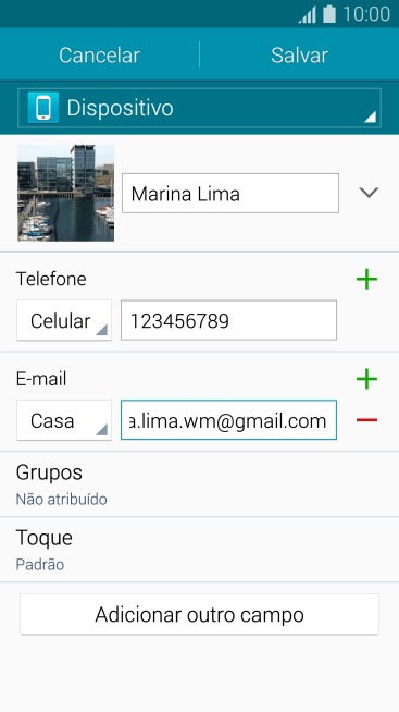 Pressione a lista suspensa ao lado do número do endereço de e-mail. Pressione a lista suspensa ao lado do número do endereço de e-mail.