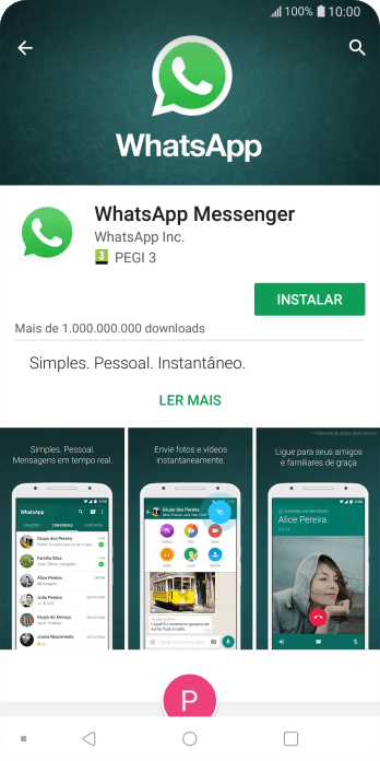 Pressione INSTALAR, e siga as indicações da tela para instalar o app. Pressione INSTALAR, e siga as indicações da tela para instalar o app.