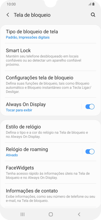 Pressione Tipo de bloqueio de tela, e insira o código de bloqueio extra que você criou anteriormente. Pressione Tipo de bloqueio de tela, e insira o código de bloqueio extra que você criou anteriormente.