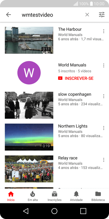 Pressione o vídeo desejado. Pressione o vídeo desejado.