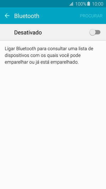 Pressione o indicador abaixo de PROCURAR para ativar o Bluetooth. Pressione o indicador abaixo de PROCURAR para ativar o Bluetooth.
