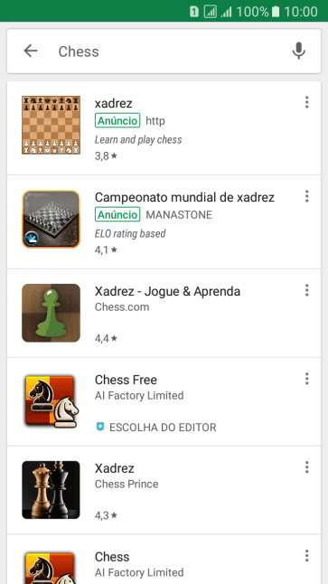 Pressione o app desejado. Pressione o app desejado.