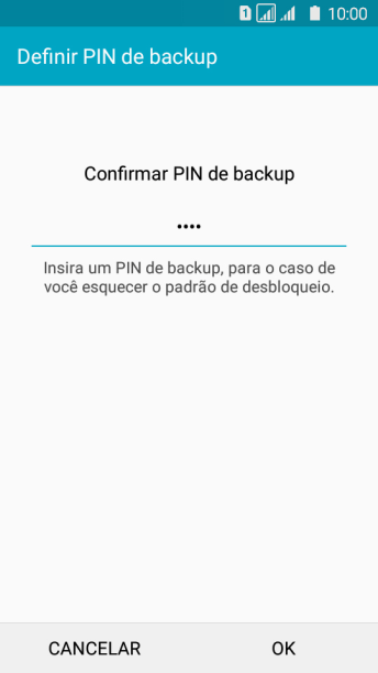 Digite o código PIN novamente e pressione OK. Digite o código PIN novamente e pressione OK.