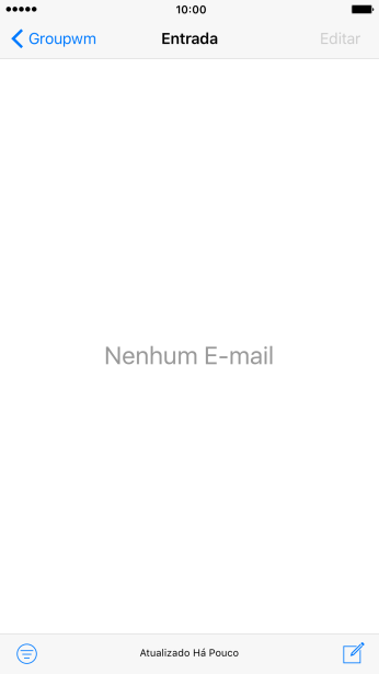 Pressione o ícone de novo e-mail. Pressione o ícone de novo e-mail.