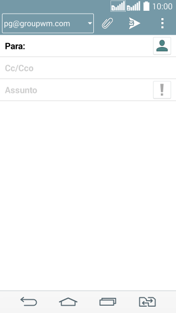 Pressione Para:, e digite as primeiras letras do destinatário. Pressione Para:, e digite as primeiras letras do destinatário.