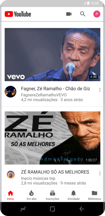 Pressione o ícone de fazer upload, e navegue até o vídeo desejado. Pressione o ícone de fazer upload, e navegue até o vídeo desejado.