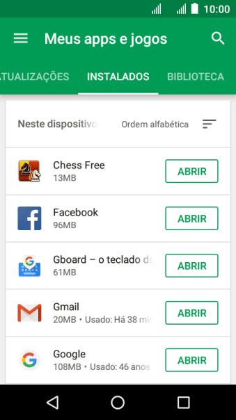 Pressione o app desejado. Pressione o app desejado.