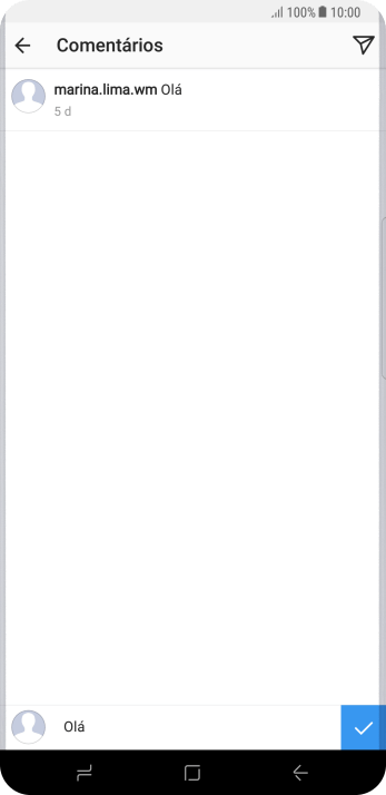 Escreva o texto desejado, e pressione o ícone de aprovar. Escreva o texto desejado, e pressione o ícone de aprovar.