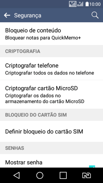 Pressione Definir bloqueio do cartão SIM. Pressione Definir bloqueio do cartão SIM.