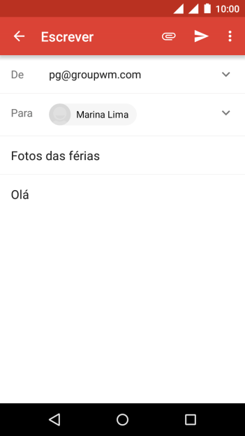 Pressione o ícone de anexo. Pressione o ícone de anexo.