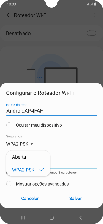 Pressione WPA2 PSK para proteger seu Roteador Wi-Fi com uma senha. Pressione WPA2 PSK para proteger seu Roteador Wi-Fi com uma senha.