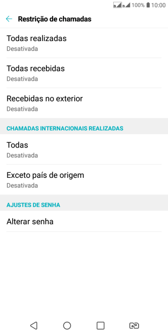 Pressione o tipo de bloqueio desejado. Pressione o tipo de bloqueio desejado.