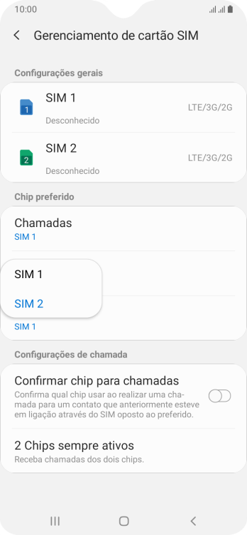 Pressione o chip desejado. Pressione o chip desejado.