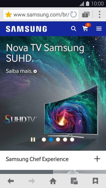 Pressione o ícone de favoritos. Pressione o ícone de favoritos.