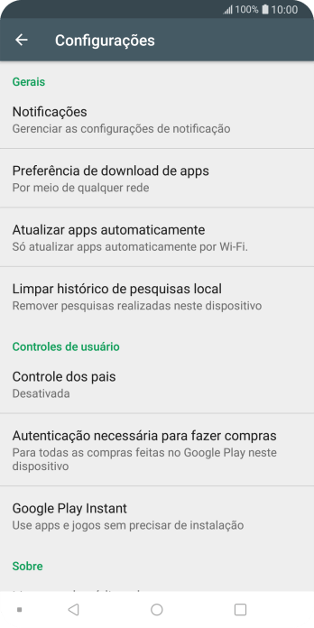 Pressione Atualizar apps automaticamente. Pressione Atualizar apps automaticamente.