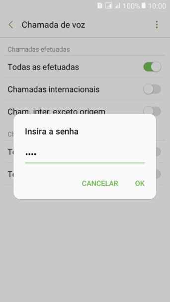 Digite sua senha de bloqueio, e pressione OK. Digite sua senha de bloqueio, e pressione OK.