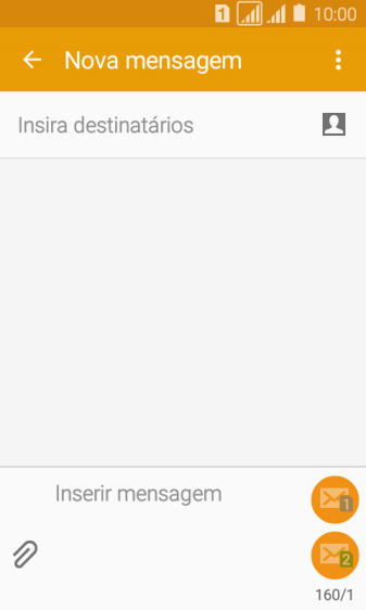 Pressione Insira destinatários, e digite as primeiras letras do destinatário. Pressione Insira destinatários, e digite as primeiras letras do destinatário.
