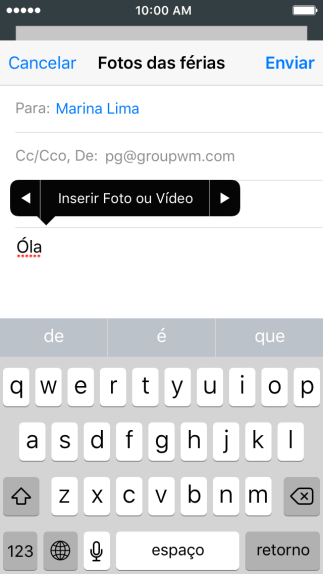Pressione Inserir Foto ou Vídeo. Pressione Inserir Foto ou Vídeo.