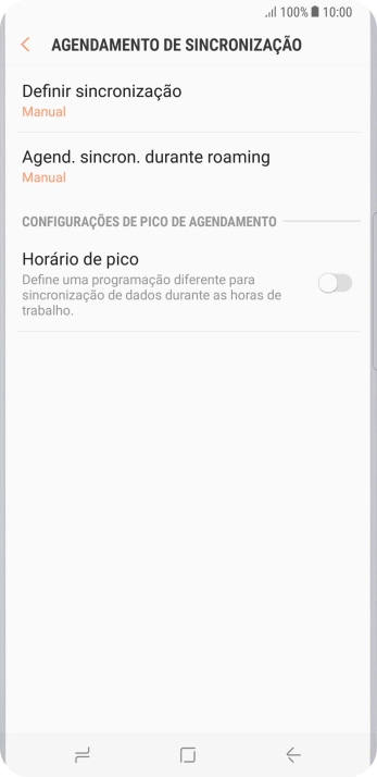 Pressione Definir sincronização. Pressione Definir sincronização.