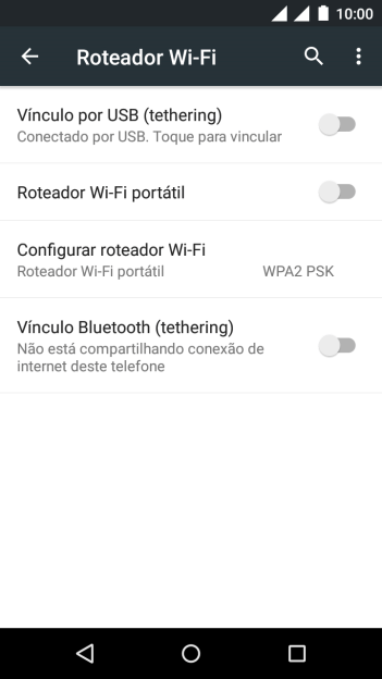 Pressione Roteador Wi-Fi portátil para ativar a função. Pressione Roteador Wi-Fi portátil para ativar a função.