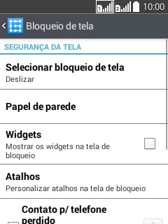 Pressione Selecionar bloqueio de tela. Pressione Selecionar bloqueio de tela.