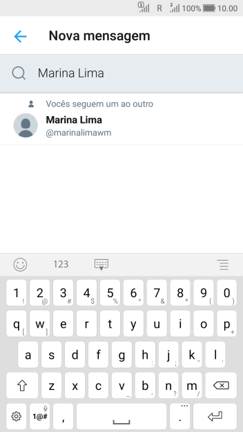Digite as primeiras letras do destinatário desejado e pressione o contato. Digite as primeiras letras do destinatário desejado e pressione o contato.