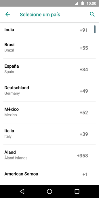 Pressione o país desejado. Pressione o país desejado.