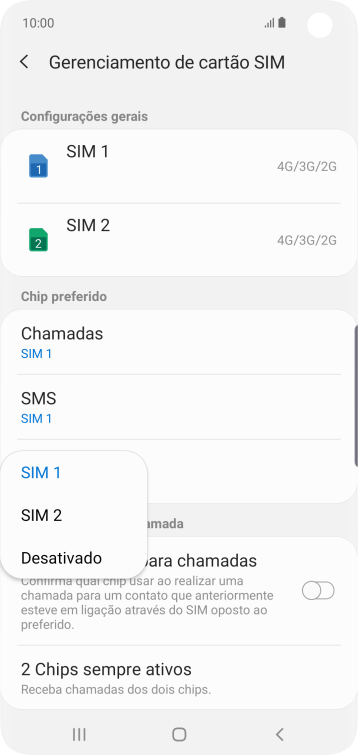 Pressione a configuração desejada. Pressione a configuração desejada.