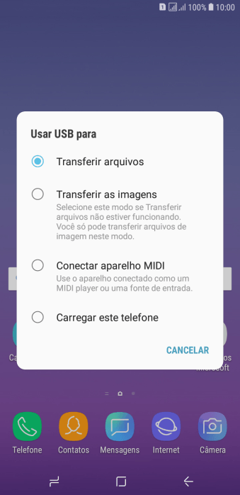 Pressione Transferir arquivos para ativar a função. Pressione Transferir arquivos para ativar a função.