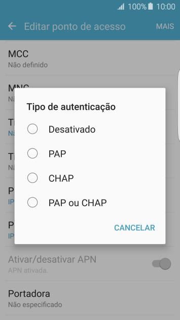 Pressione PAP ou CHAP. Pressione PAP ou CHAP.