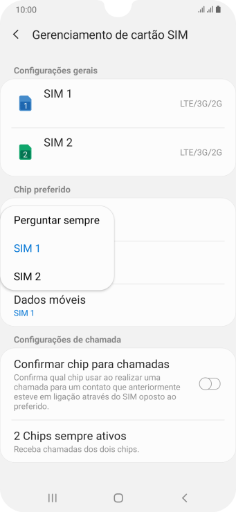 Pressione a configuração desejada. Pressione a configuração desejada.