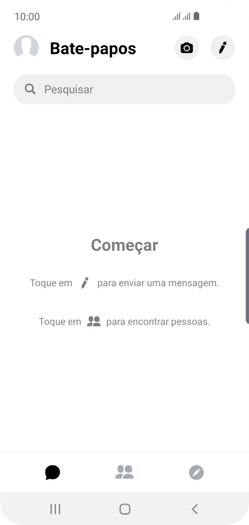 Pressione o ícone de nova mensagem. Pressione o ícone de nova mensagem.