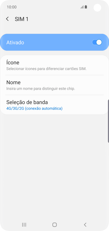 Pressione o indicador para ativar ou desativar o TIMchip. Pressione o indicador para ativar ou desativar o TIMchip.