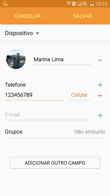 Pressione a lista suspensa ao lado do número de telefone. Pressione a lista suspensa ao lado do número de telefone.