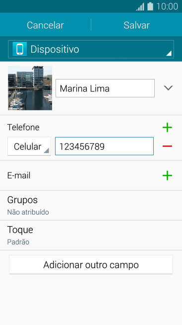 Pressione a lista suspensa ao lado do número de telefone. Pressione a lista suspensa ao lado do número de telefone.