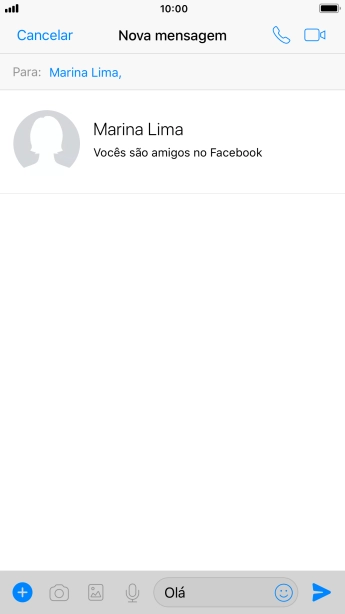 Escreva a mensagem desejada, e pressione o ícone de enviar. Escreva a mensagem desejada, e pressione o ícone de enviar.