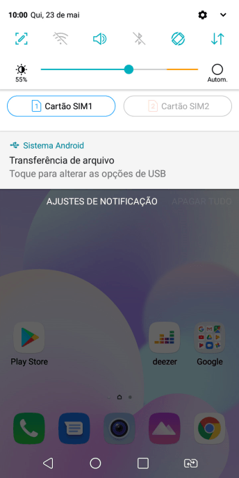 Pressione Toque para alterar as opções de USB. Pressione Toque para alterar as opções de USB.