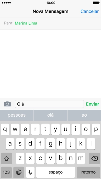 Pressione Enviar quando você terminar de digitar seu torpedo. Pressione Enviar quando você terminar de digitar seu torpedo.