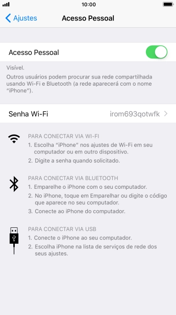 Pressione Senha Wi-Fi, e digite a senha desejada. Pressione Senha Wi-Fi, e digite a senha desejada.