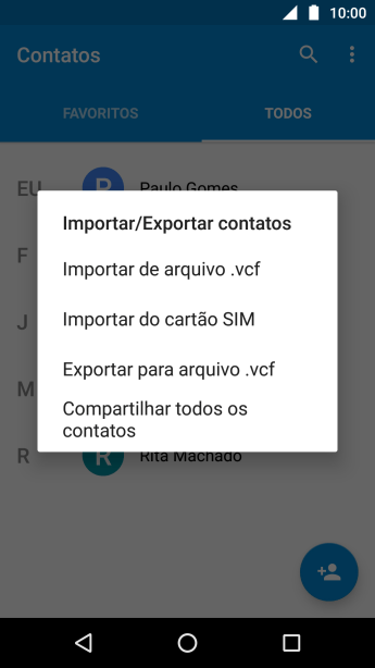 Pressione Importar do cartão SIM. Pressione Importar do cartão SIM.
