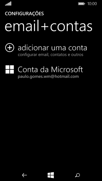 Pressione adicionar uma conta. Pressione adicionar uma conta.