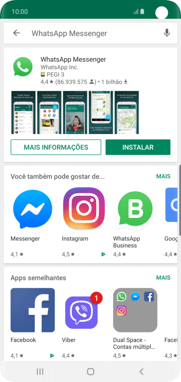 Pressione WhatsApp Messenger. Pressione WhatsApp Messenger.