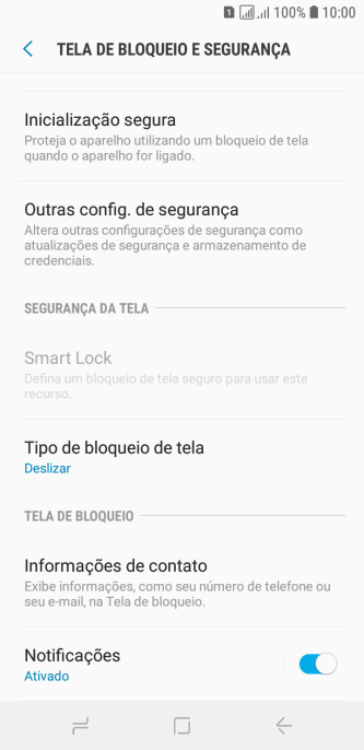 Pressione Tipo de bloqueio de tela. Pressione Tipo de bloqueio de tela.