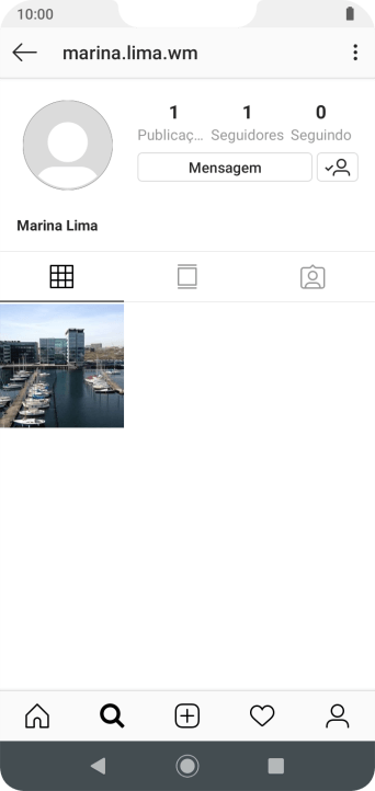 Pressione o ícone de busca. Pressione o ícone de busca.