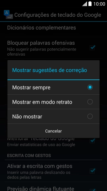 Pressione Mostrar sempre para ativar a função. Pressione Mostrar sempre para ativar a função.