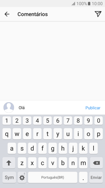 Digite o texto desejado, e pressione Publicar. Digite o texto desejado, e pressione Publicar.